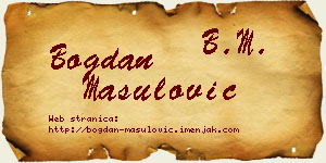 Bogdan Mašulović vizit kartica